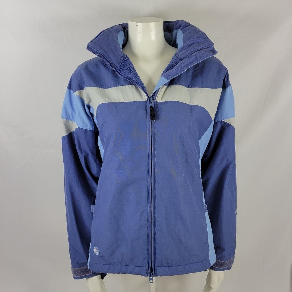 Vintage Women's Columbia Convert Blue Two-toned Winter Ski Snow Jacket Size M